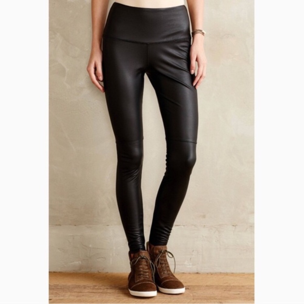 Anthropologie High Waisted Vegan leather leggings